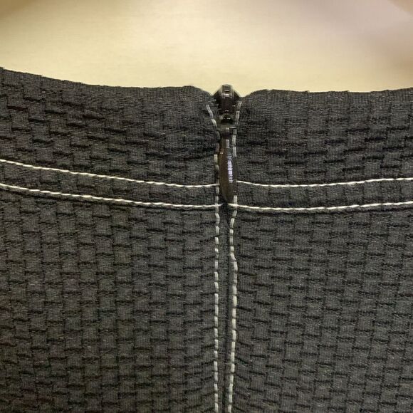 Pure Amici Black Textured White Stitching Sleeveless Sheath Mini Dress Size XS - Picture 7 of 12